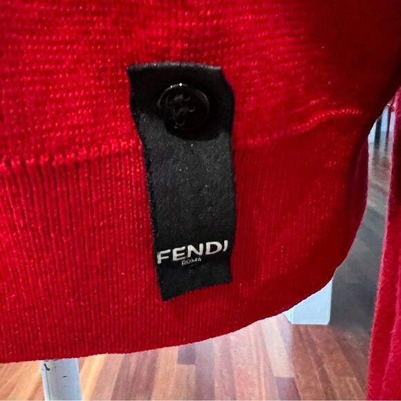 FENDI Sweater (thin) Wool Red Monster Size 46 - Picture 7 of 9